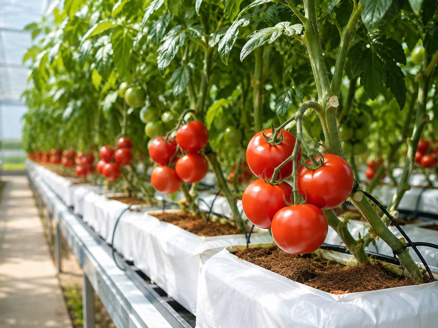 Commercial tomato production in a protected growing environment